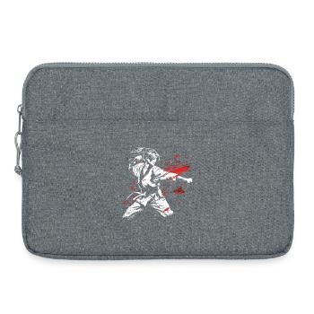 Weibliche Karateka Zeichnung - Laptoptasche 15" - Grau meliert - Vorne