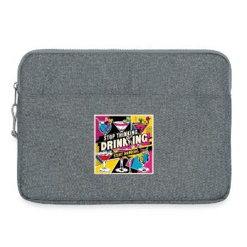 Retro Cocktails mit Humorvollen Text - Laptoptasche 15" - Grau meliert - Vorne