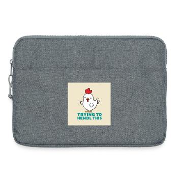 Poulet « Essayer de faire ça » - Sacoche pour ordinateur portable 15 pouces - gris chiné - Devant