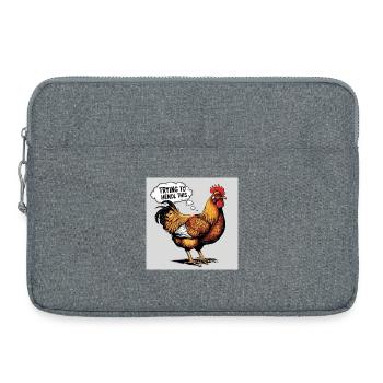 Poulet « Essayer de faire ça » - Sacoche pour ordinateur portable 15 pouces - gris chiné - Devant