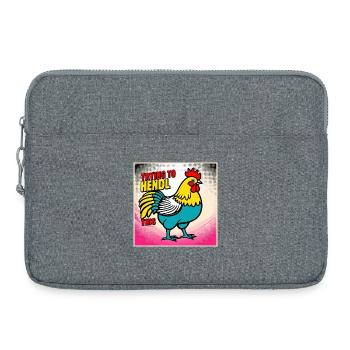 Poulet « Essayer de faire ça » - Sacoche pour ordinateur portable 15 pouces - gris chiné - Devant