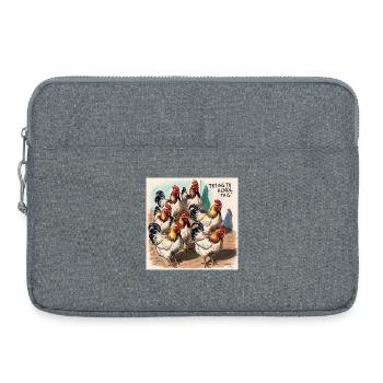 Hühnerbande Chaos am Hof - Laptoptasche 15" - Grau meliert - Vorne