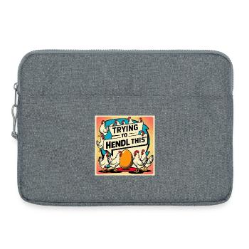 Chicken joy – trying to keep it up - Laptop bag 15" - heather grey - Front