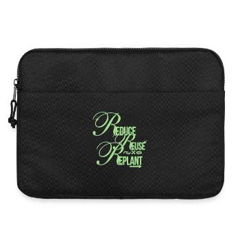 Message écologique – Réduire, Réutiliser, Replanter - Sacoche pour ordinateur portable 15 pouces - noir - Devant