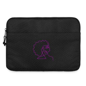 Line Art Femme Afro Minimaliste - Sacoche pour ordinateur portable 15 pouces - noir - Devant