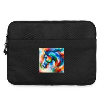 Portrait de cheval abstrait - Sacoche pour ordinateur portable 15 pouces - noir - Devant