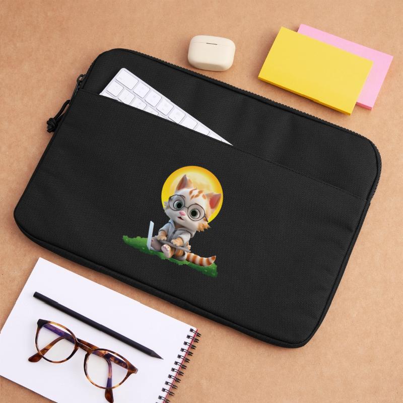 Smart Cat Sun Coder: Kitten Laptop Art Print Laptop bag 15"