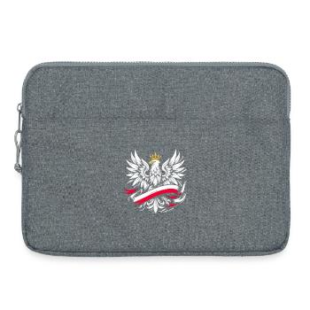 Polen Polska Adler Flagge Fahne Geschenk - Laptoptasche 15" - Grau meliert - Vorne