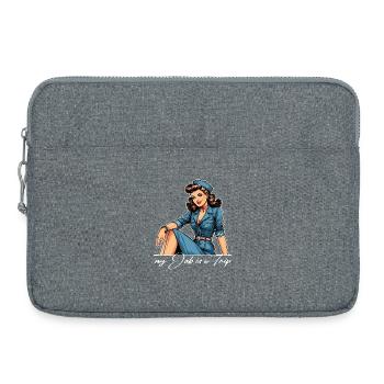 Pin Up Rétro Hôtesse de l’air Profession Cadeau de voyage - Sacoche pour ordinateur portable 15 pouces - gris chiné - Devant