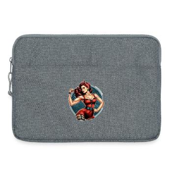 Femme forte confiante Rockabilly cadeau - Sacoche pour ordinateur portable 15 pouces - gris chiné - Devant