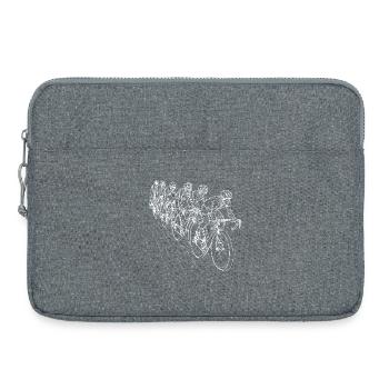 Dessin au trait cycliste - Sacoche pour ordinateur portable 15 pouces - gris chiné - Devant