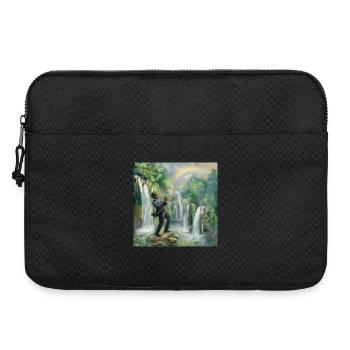 Jazz Trompeter vor Wasserfällen im Dschungel - Laptoptasche 15" - Schwarz - Vorne