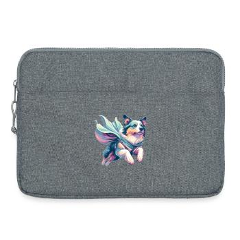 Super Dog Australian Shepherd Sheppie Gift - Laptop bag 15" - heather grey - Front