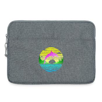 Springender Delfin 2 - Laptoptasche 15" - Grau meliert - Vorne