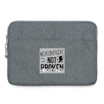 Neurodivergent Not Broken – Neurodiversity Pride - Laptoptasche 15" - Grau meliert - Vorne
