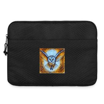 Glowing owl in flight - Laptop bag 15" - black - Front