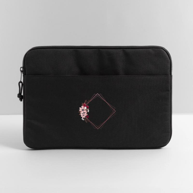 Flowers in Rectangular Frame / Pink Tones Laptop bag 15"