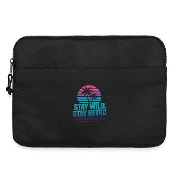 Bleib wild, bleib retro Palmen Neon - Laptoptasche 15" - Schwarz - Vorne