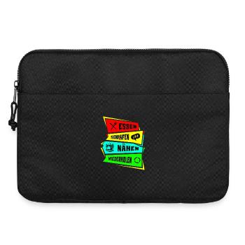 Eat. Sleep. Sew. Try again. - Laptop bag 15" - black - Front