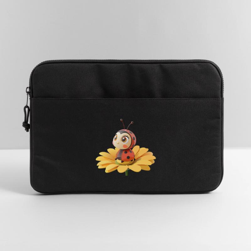 Cute ladybug on a flower Laptop bag 15"