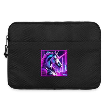 Neon Cyber Unicorn Illustration - Laptop bag 15" - black - Front
