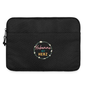Hebamme mit Herz - personalisierbares Design - Laptoptasche 15" - Schwarz - Vorne