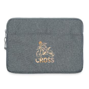 Retro Motocross Symbol - Bikers and Dirt Fans - Laptop bag 15" - heather grey - Front
