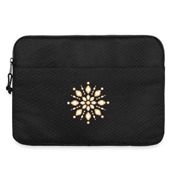 Amber Gemstone Jewelry Ornament Motif - Laptop bag 15" - black - Front