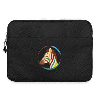 Farbenfrohes Zebra – Einzigartiger Streifenlook - Laptoptasche 15" - Schwarz - Vorne