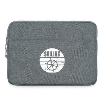 Steuerrad für Segler - Laptoptasche 15" - Grau meliert - Vorne