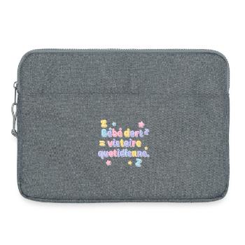 Bébé dort, victoire pour les parents ! - Sacoche pour ordinateur portable 15 pouces - gris chiné - Devant