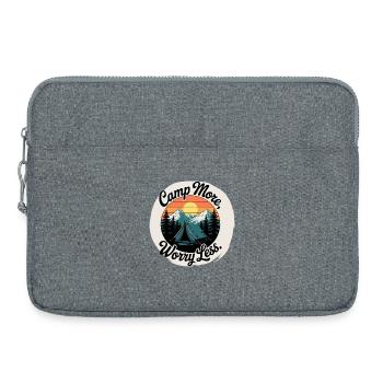 Campez plus, ne vous inquiétez pas ! Personnalisable - Sacoche pour ordinateur portable 15 pouces - gris chiné - Devant