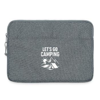 Allons camper – Aventure en plein air - Sacoche pour ordinateur portable 15 pouces - gris chiné - Devant