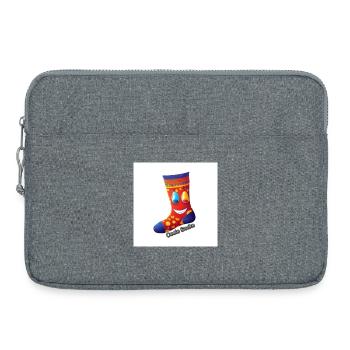 oole Socke | Fröhliches Design mit einem Lächeln - Laptoptasche 15" - Grau meliert - Vorne