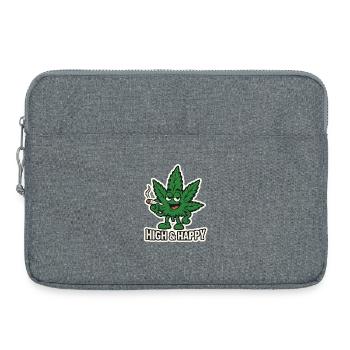 Leafy High & Happy Cartoon - Laptop bag 15" - heather grey - Front
