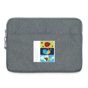 DIY - Shoe Stickers - Small Animals - Blue - Laptop bag 15" - heather grey - Front