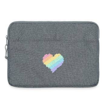 Regenbogen Herz Pastellfarben Pride Monat LGBTQ+ - Laptoptasche 15" - Grau meliert - Vorne