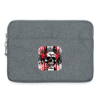 Crown Head Graffiti Skull - Laptop bag 15" - heather grey - Front