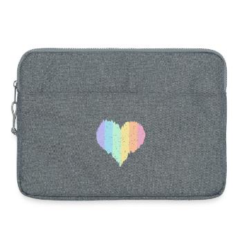 Regenbogen Herz Pastellfarben Pride Monat LGBTQ+ - Laptoptasche 15" - Grau meliert - Vorne