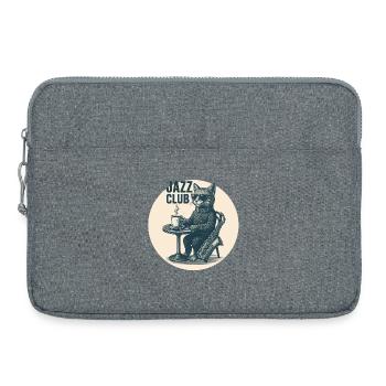 Chat de jazz cool avec saxophone - Vintage Club - Sacoche pour ordinateur portable 15 pouces - gris chiné - Devant