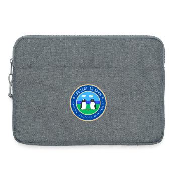 Penguins propose with pebbles - Laptop bag 15" - heather grey - Front