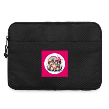 Zwei Otter mit bunter Eistüte - Laptoptasche 15" - Schwarz - Vorne