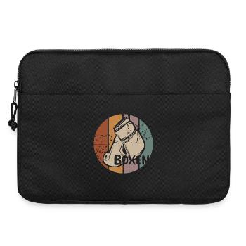 Boxen Retro Design – Vintage Boxhandschuhe - Laptoptasche 15" - Schwarz - Vorne