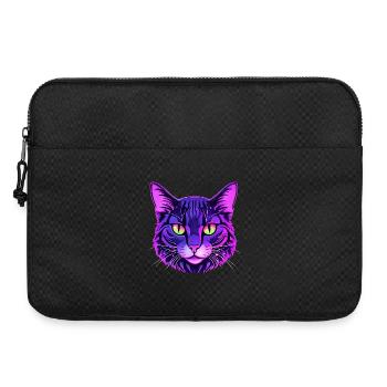 Portrait de chat aux couleurs néon - Sacoche pour ordinateur portable 15 pouces - noir - Devant