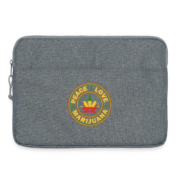 Peace Love Marijuana Rastafarian Emblem - Laptop bag 15" - heather grey - Front