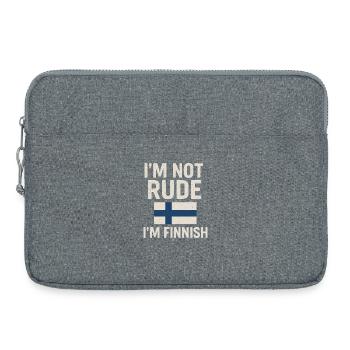 Finnish flag. Not rude - Laptop bag 15" - heather grey - Front