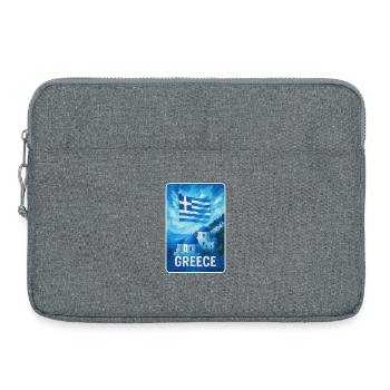 Griechenland Santorini Flagge - Laptoptasche 15" - Grau meliert - Vorne