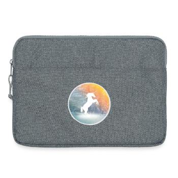 Mystisches Einhorn im Zauberwald - Laptoptasche 15" - Grau meliert - Vorne