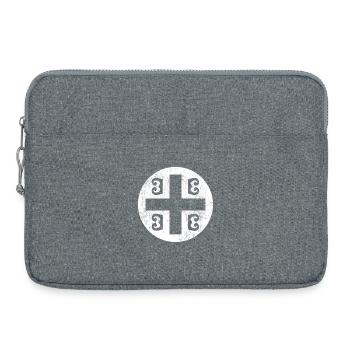 Serbian Tetragrammatic Cross in White Circle - Laptop bag 15" - heather grey - Front