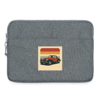 Vintage Roadster mit Retro-Horizont - Laptoptasche 15" - Grau meliert - Vorne